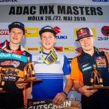 ADAC MX Masters, Mölln, v.l.n.r.: Richard Sikyna ( Slowakei / KTM / JD GUNNEX KTM RACING TEAM ), Roland Edelbacher ( Österreich / KTM / DIMOCO Europe Racing ) und Rene Hofer ( Österreich / KTM / KTM Junior Racing ) beim ADAC MX Youngster Cup